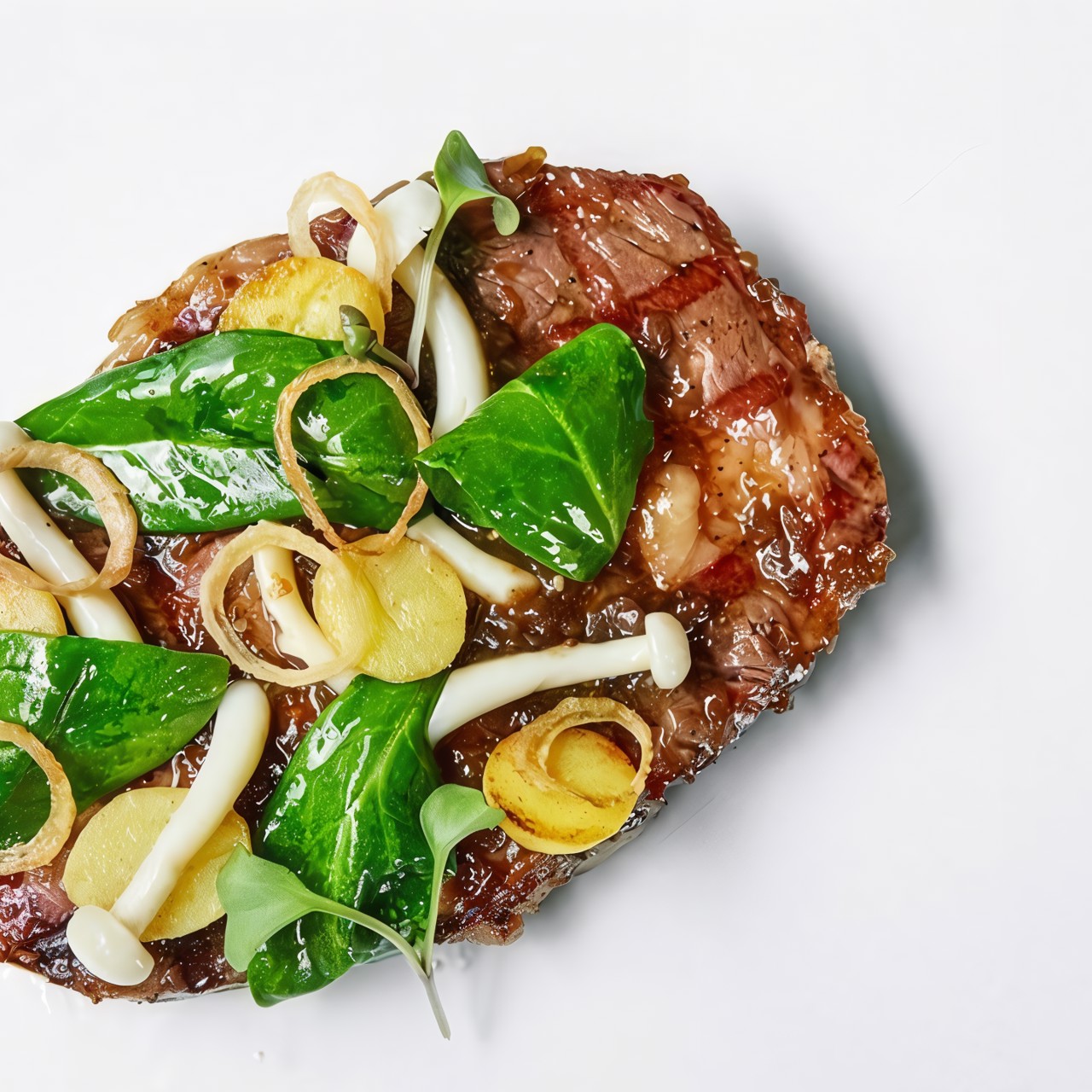 Рибай с пикантным соусом с перцем