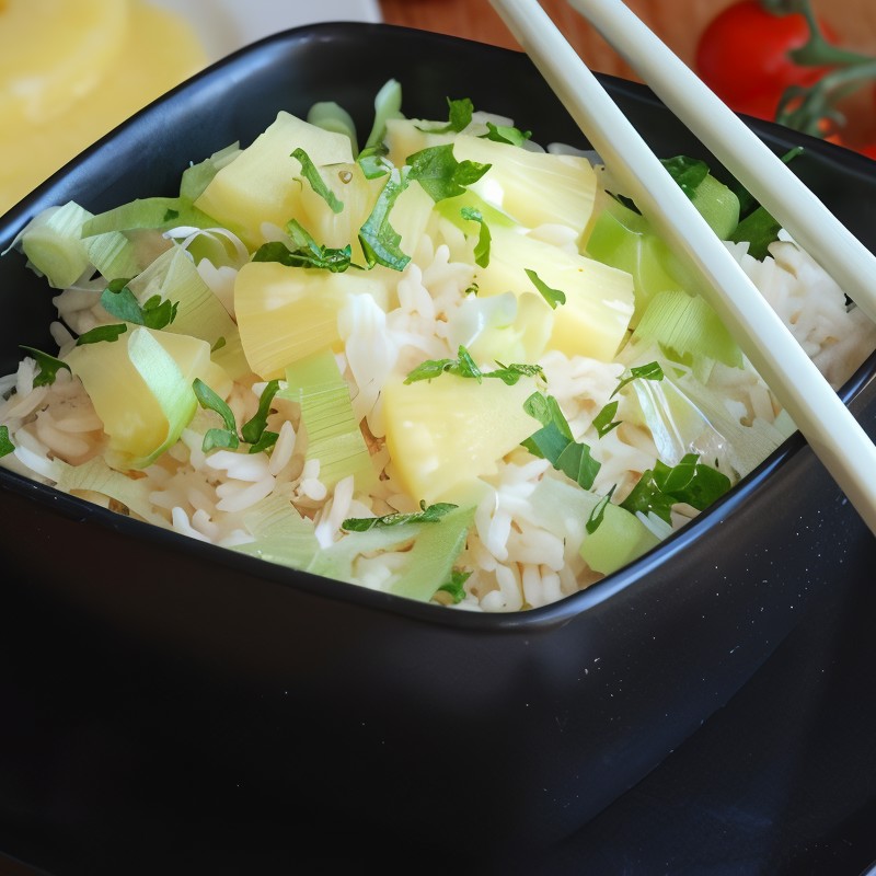 Рис с имбирем и ананасами