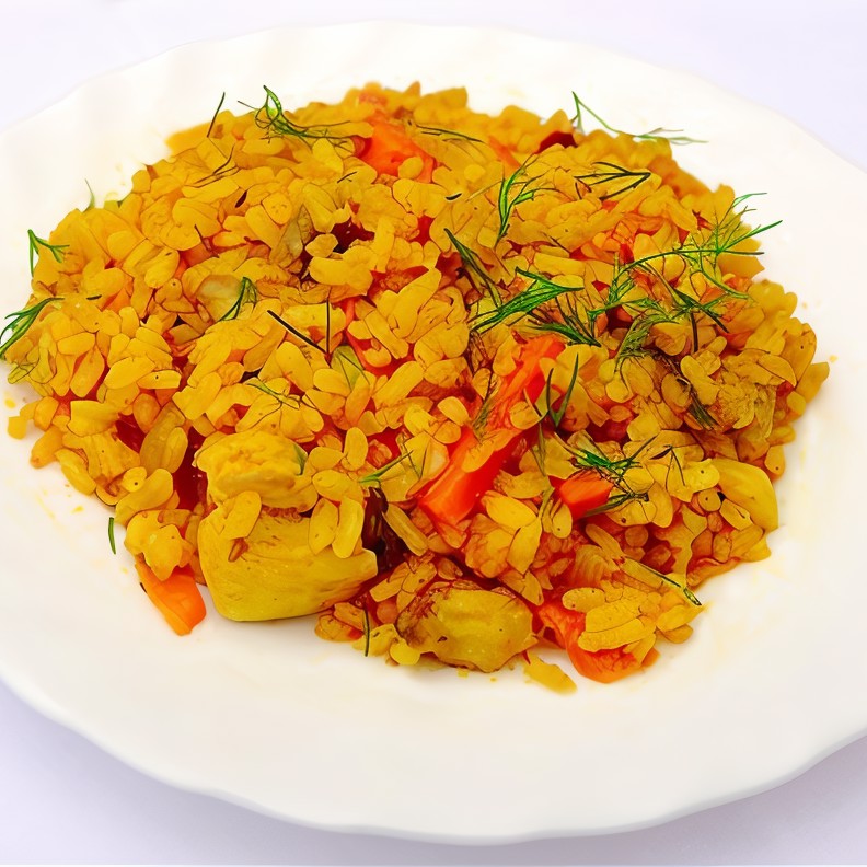 Рис с кальмарами