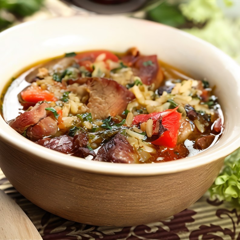 Рис с мясом в горшочке по-перуански