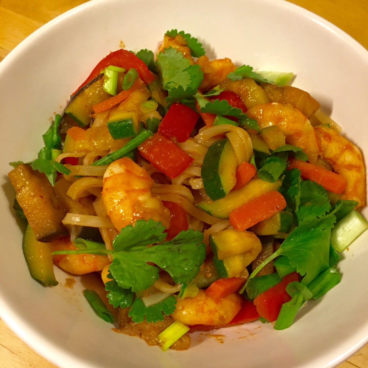 Рисовая лапша с креветками