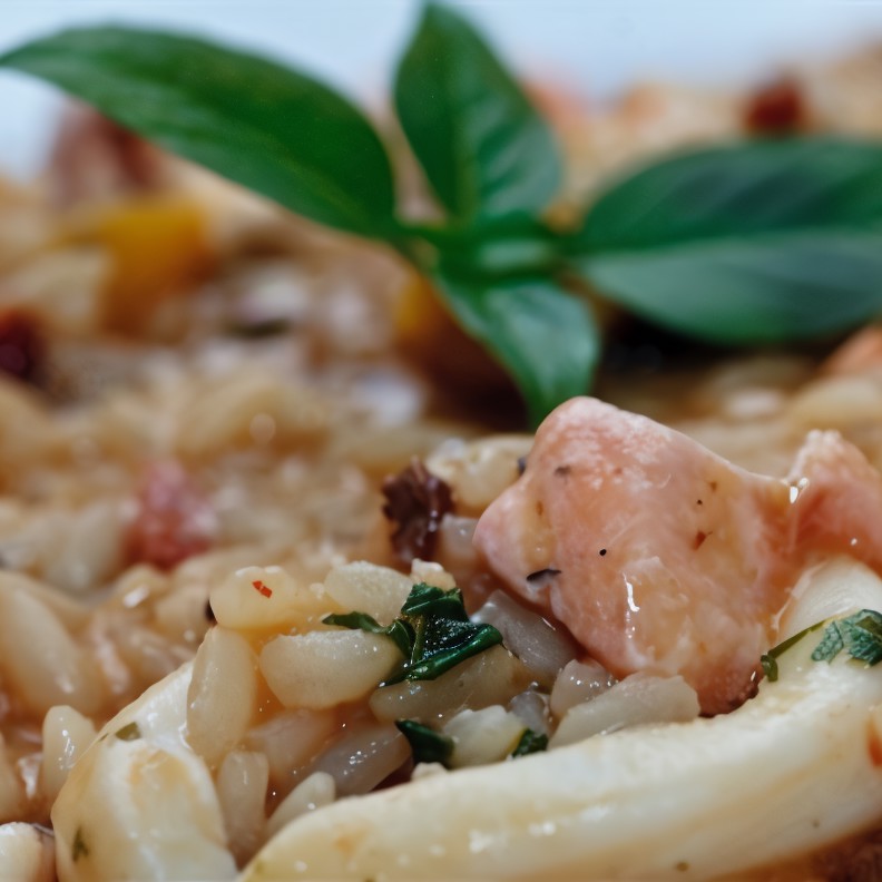 Ризотто с лососем и укропом