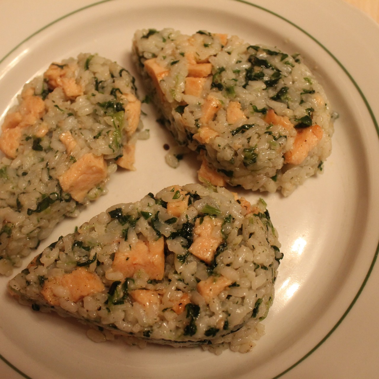 «Ризотто» со шпинатом и семгой