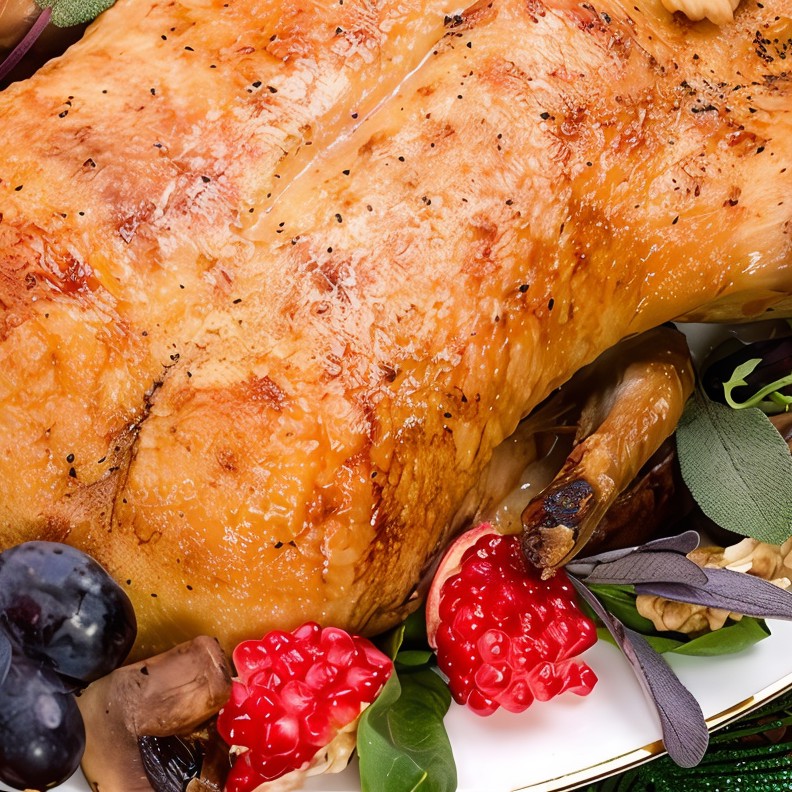 Рождественская утка с розмарином и тимьяном