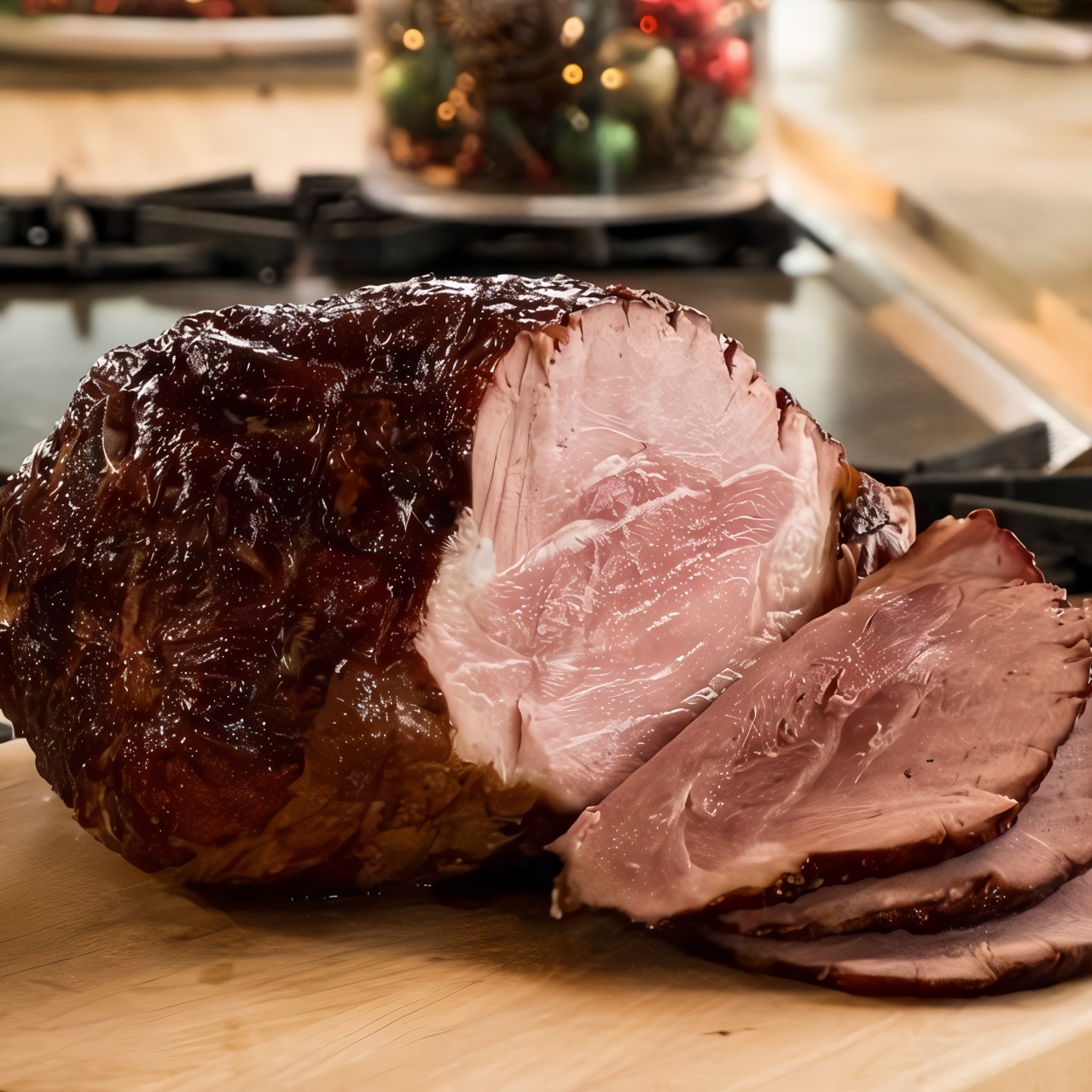 Рождественская ветчина с малиновой горчицей