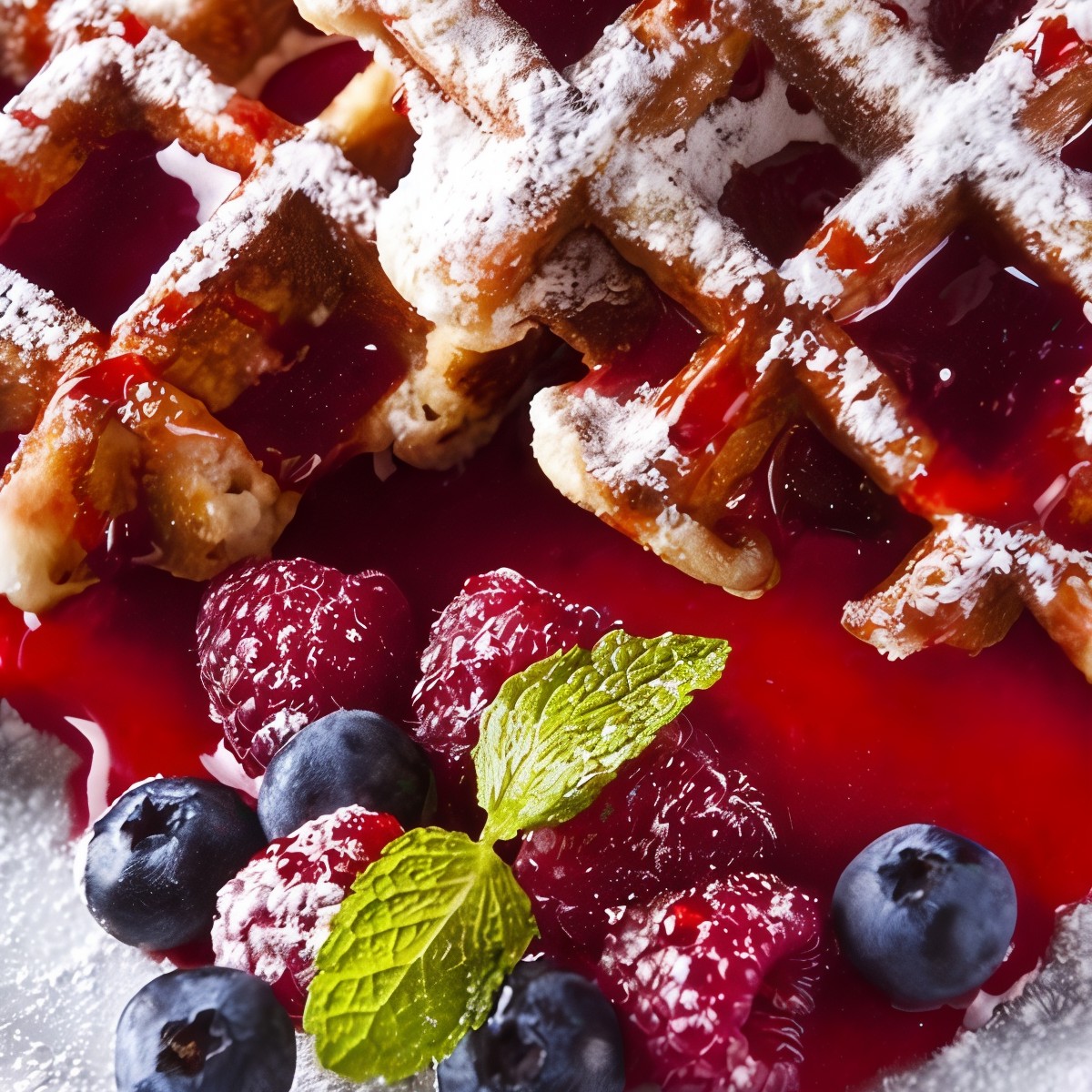 Рождественские вафли с черникой