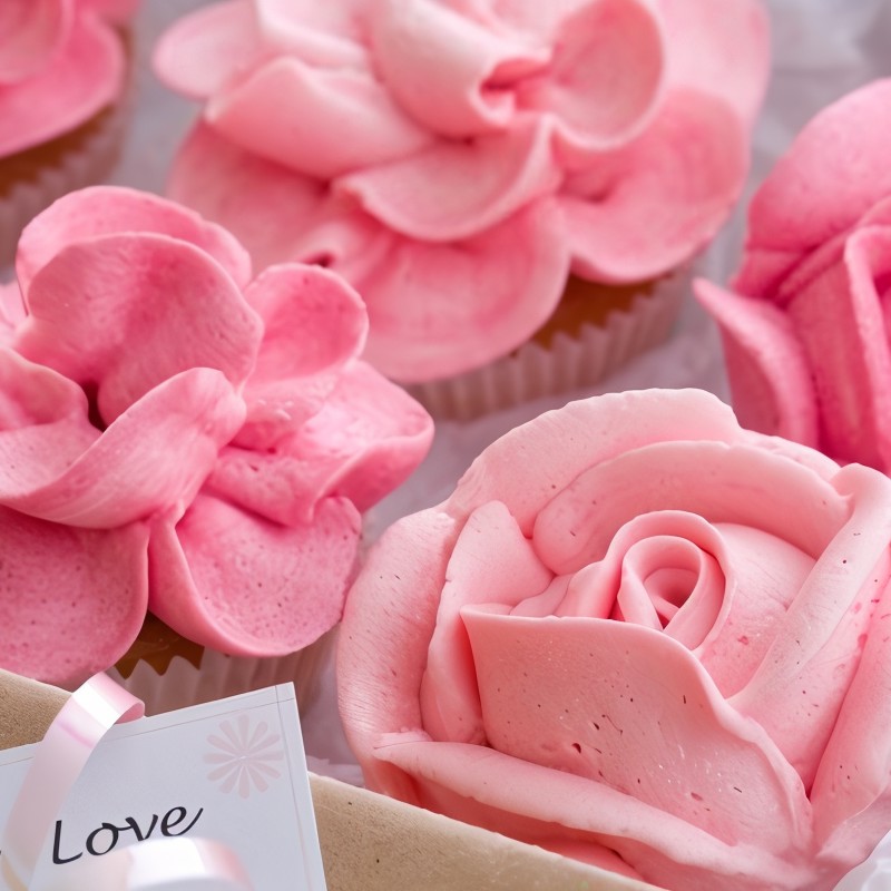 Розовый сливочный крем