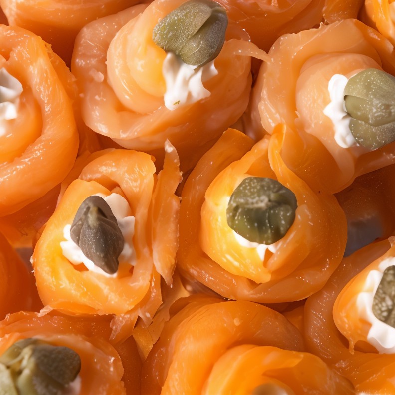 Рулеты из семги с творожным сыром