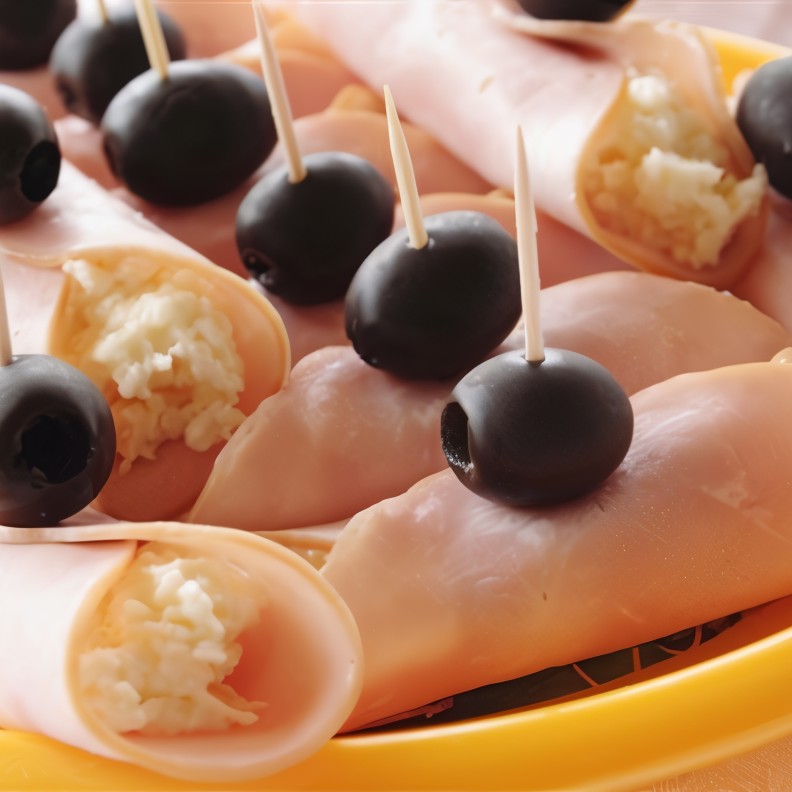 Рулеты из ветчины и крем-сыра