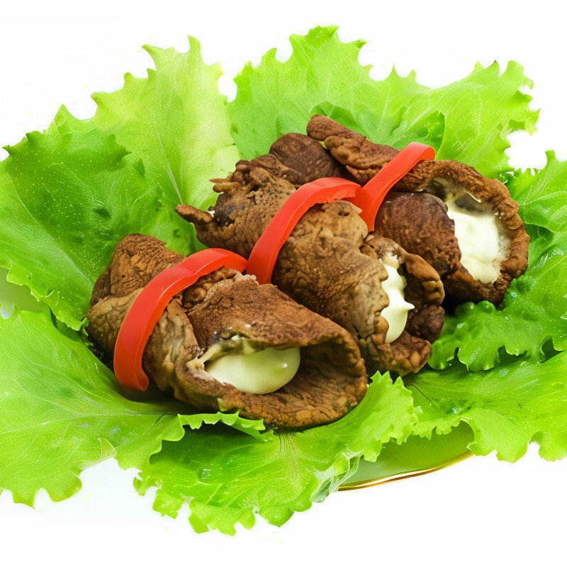 Рулетики из говядины с мягким сыром и сладким перцем