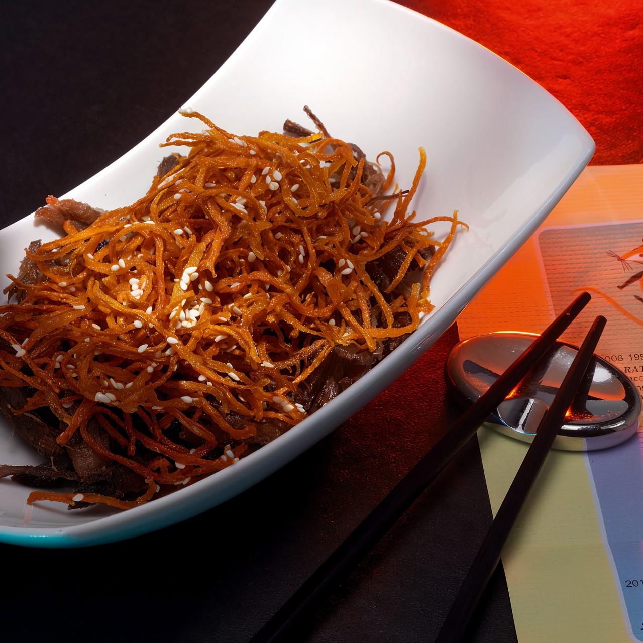 Рваная говядина с карамелизованной морковью