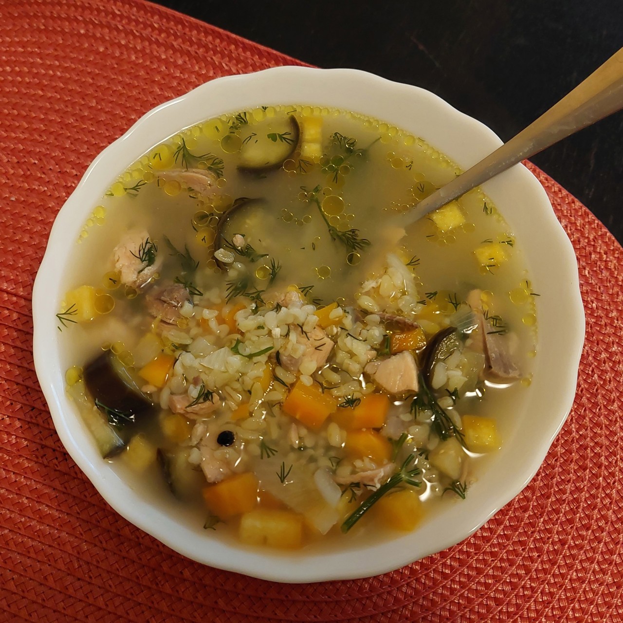 Рыбный суп с булгуром