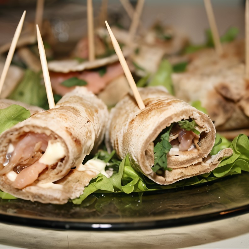 Ржаные рулетики с семгой