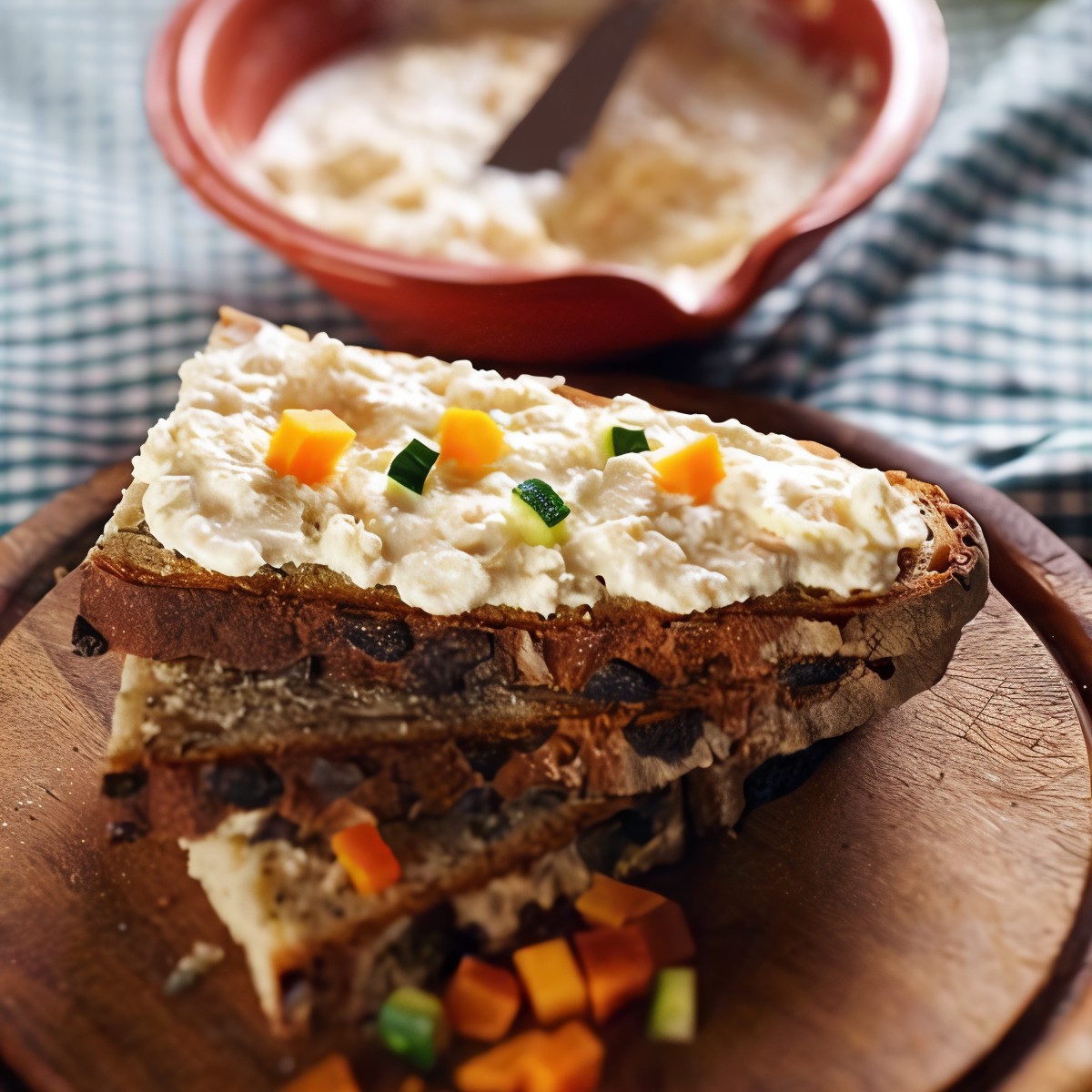 Ржаные тосты с паштетом из камамбера и тмина