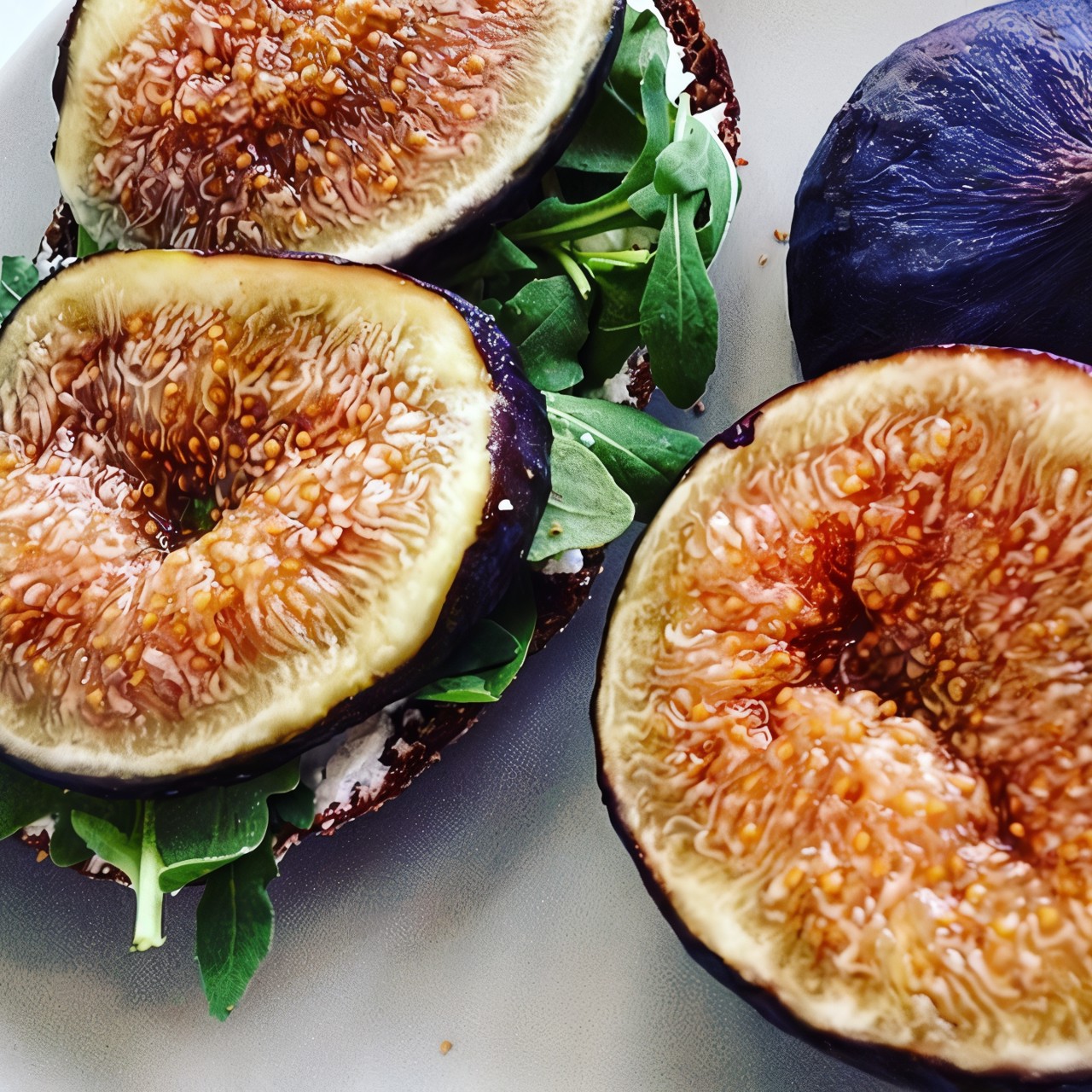 Ржаные тосты с инжиром и брынзой