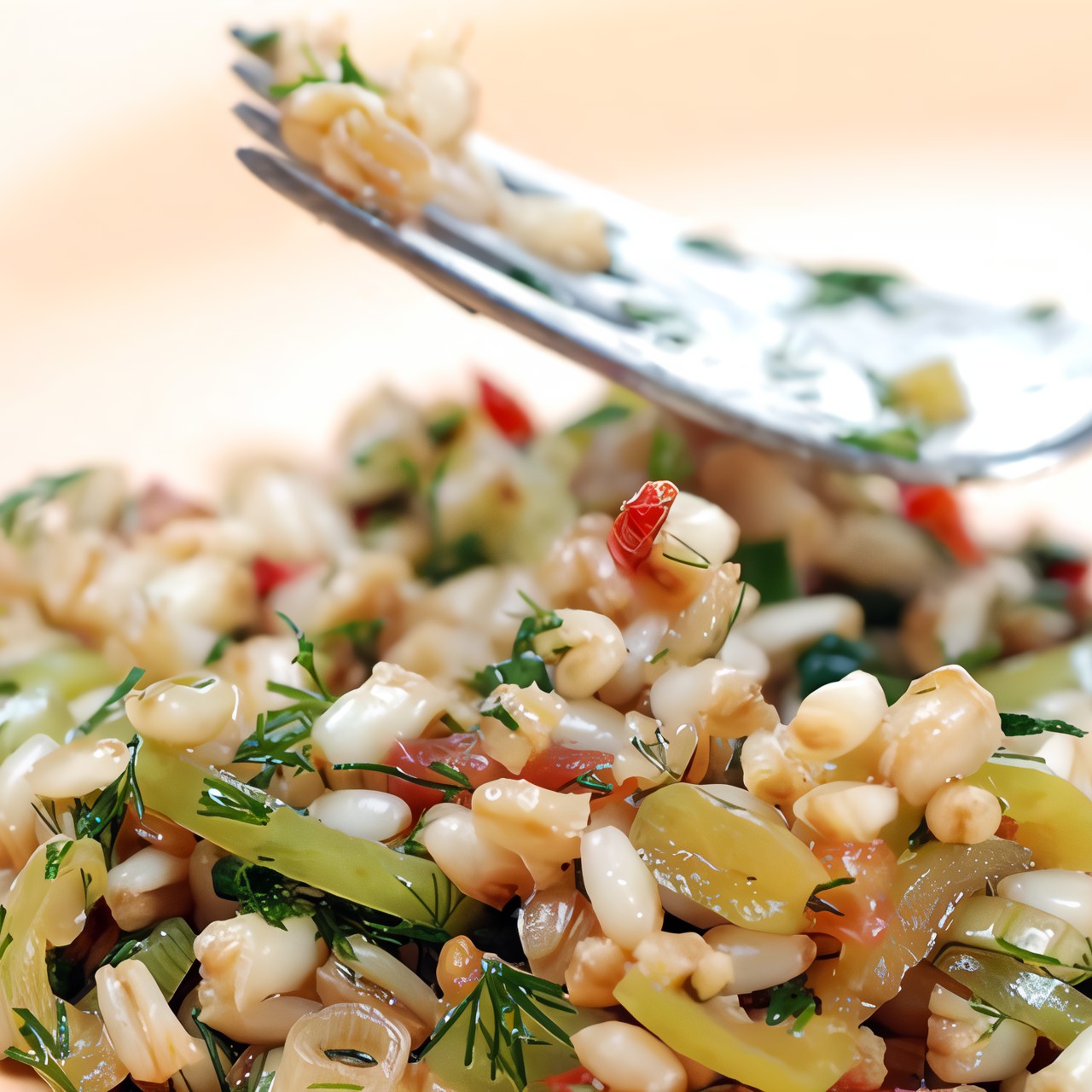 Салат из эммера с овощами