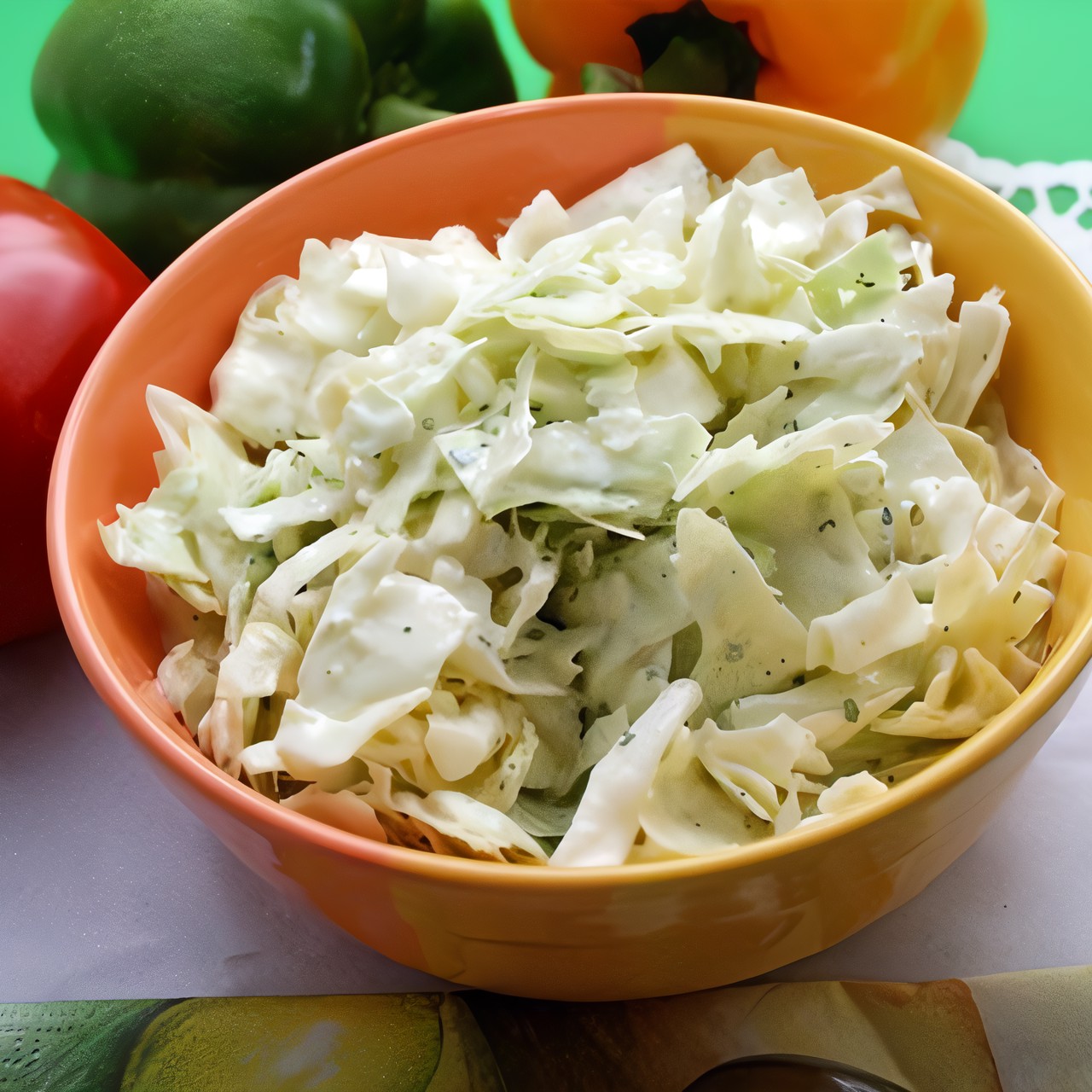 Салат из капусты и зеленых яблок с йогуртовой заправкой