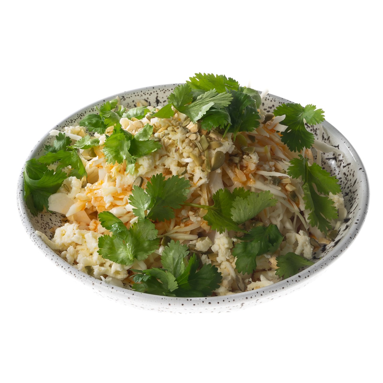 Салат из капусты с аджикой, орехами и молодым сыром