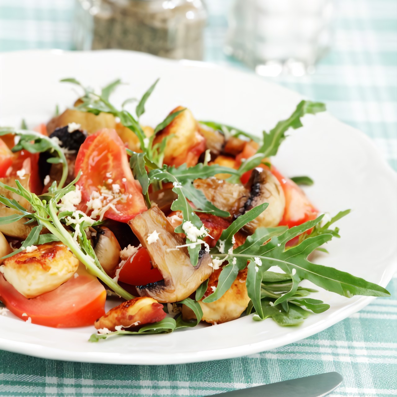 Салат из копченой курицы с шампиньонами