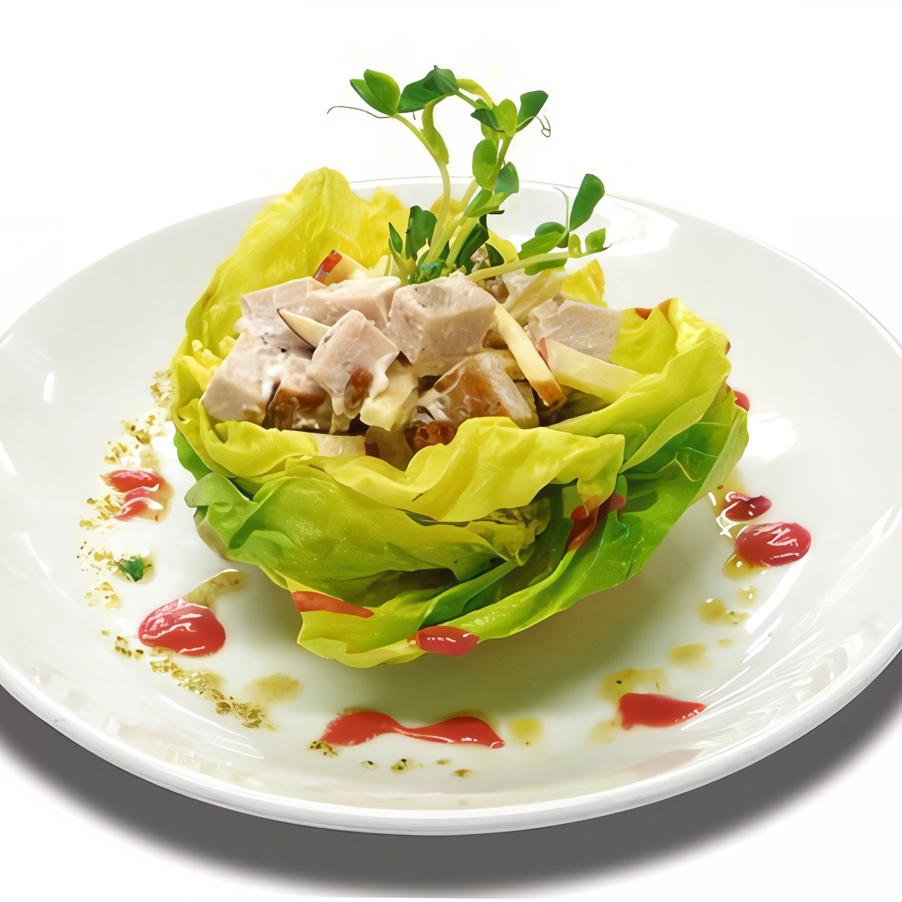 Салат из курицы с яблоками, сельдереем и тимьяном