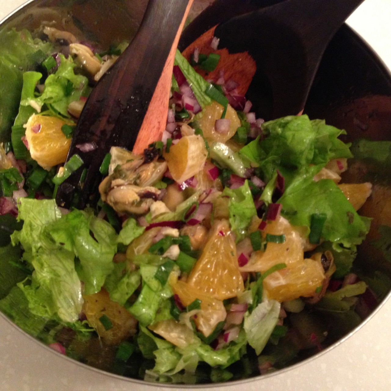 Салат из мидий с апельсинами