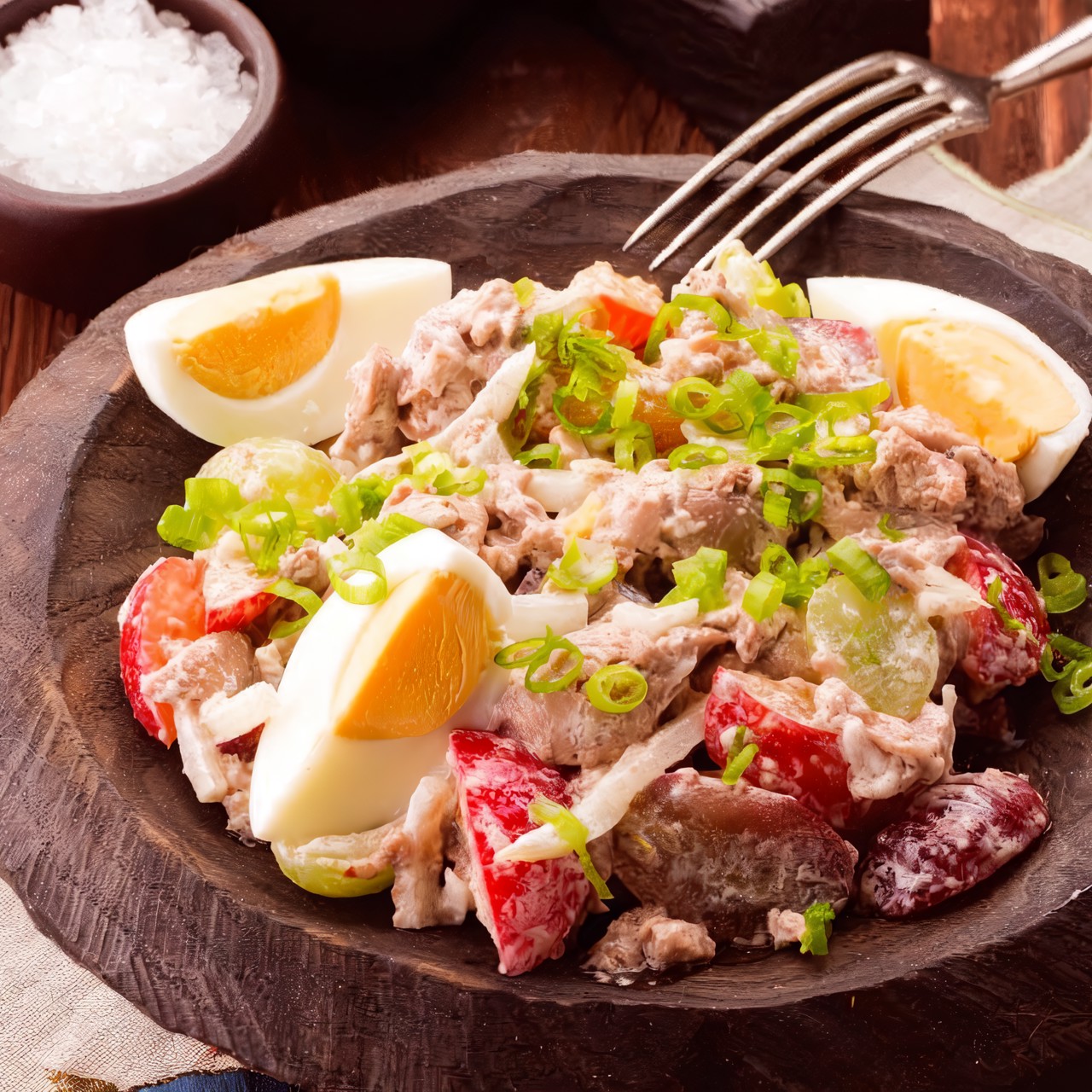 Салат из печени трески с маринадами