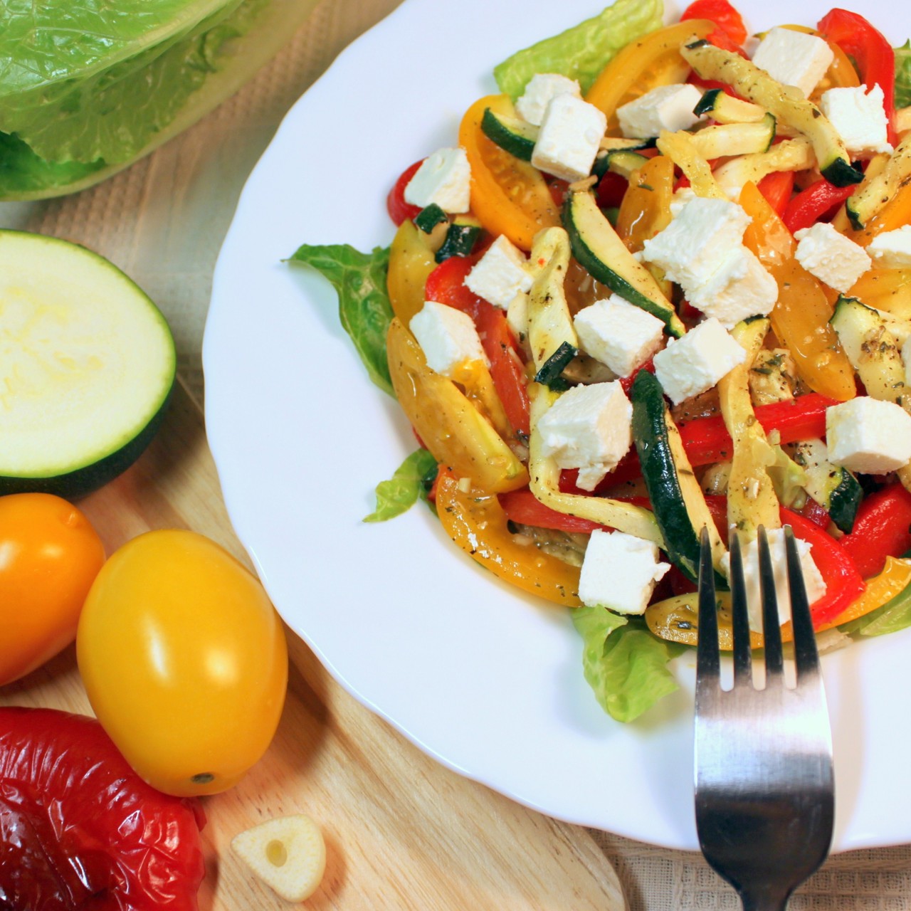 Салат из печеных овощей с фетой