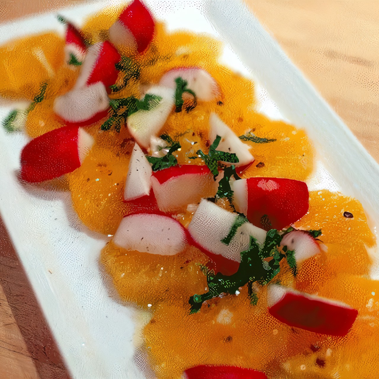 Салат из редиски с апельсином