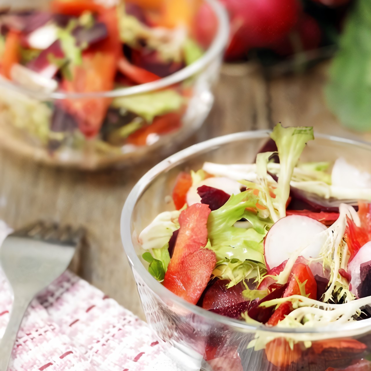 Салат из сырых корнеплодов с горчичной заправкой