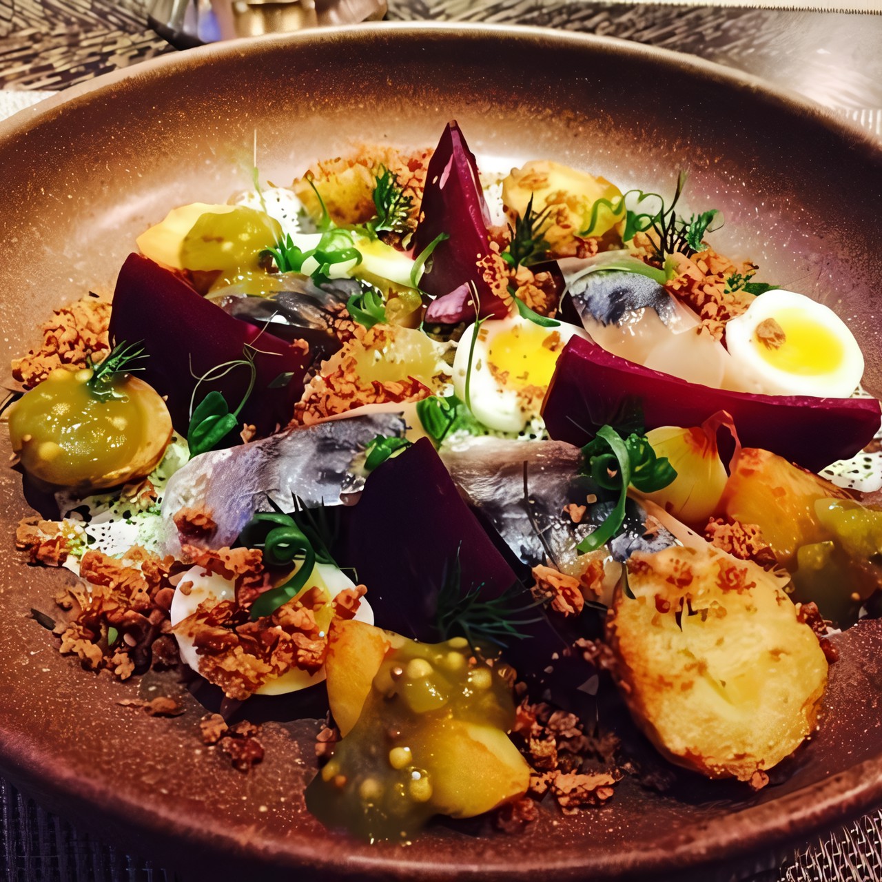 Салат из скумбрии со свеклой