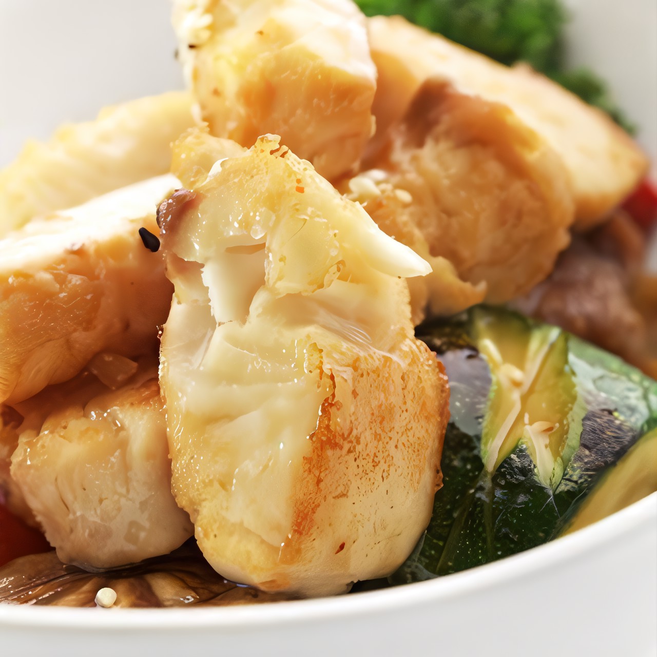 Салат из ставриды с кабачками и помидорами