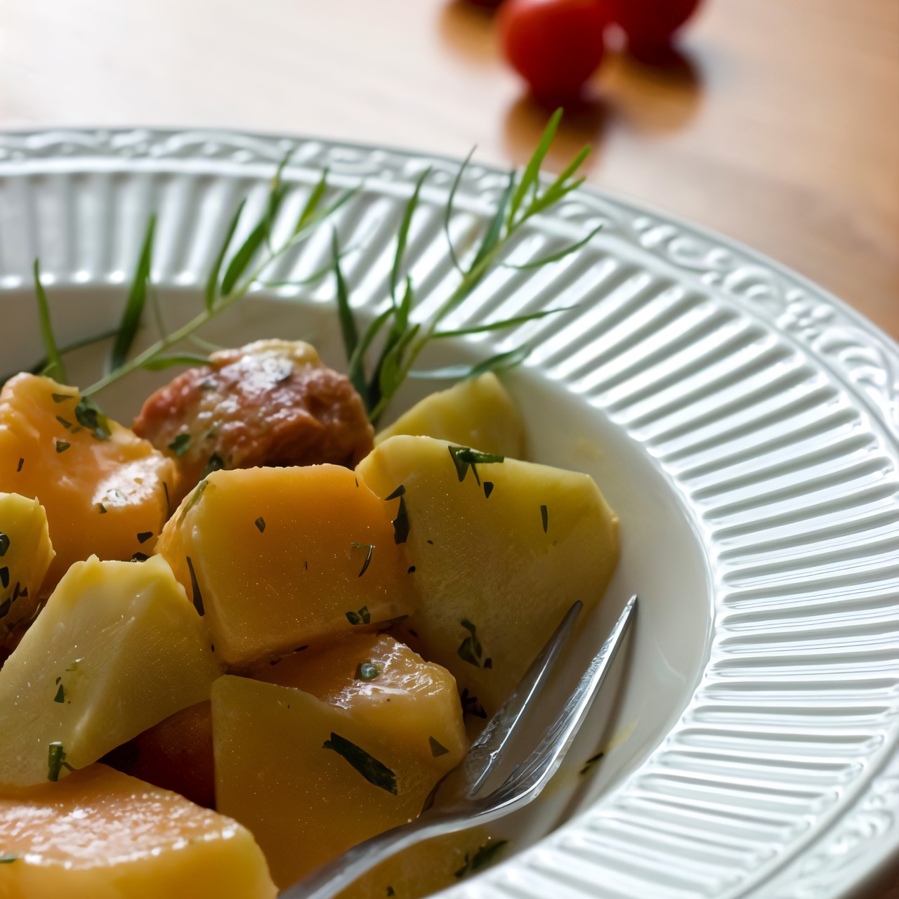 Салат из тыквы, дыни, яблок и лимона