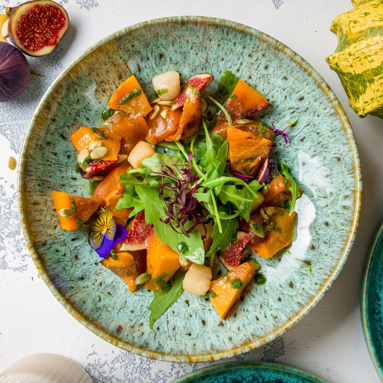 Салат из тыквы с гребешками