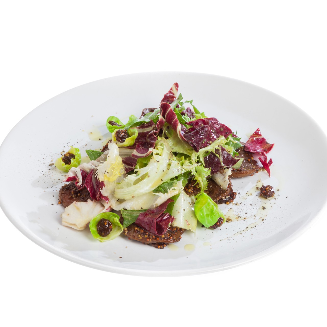 Салат из языка в горчичной глазури