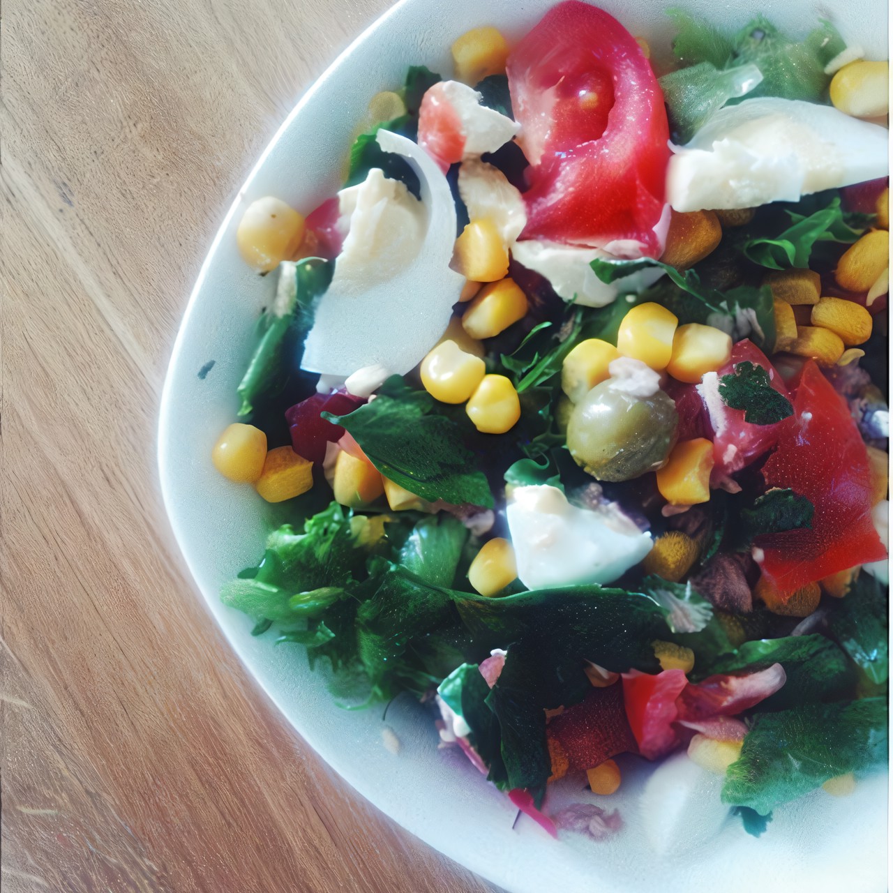 Салат нисуаз с кукурузой