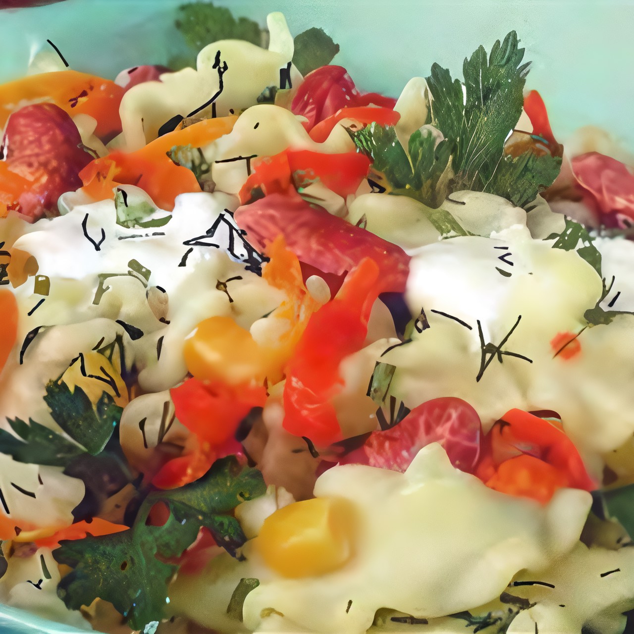 Салат с фасолью и кукурузой