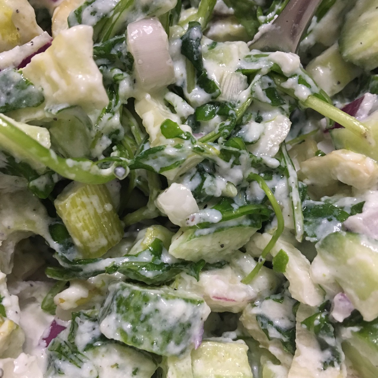 Салат с фенхелем, рукколой и сыром рикотта