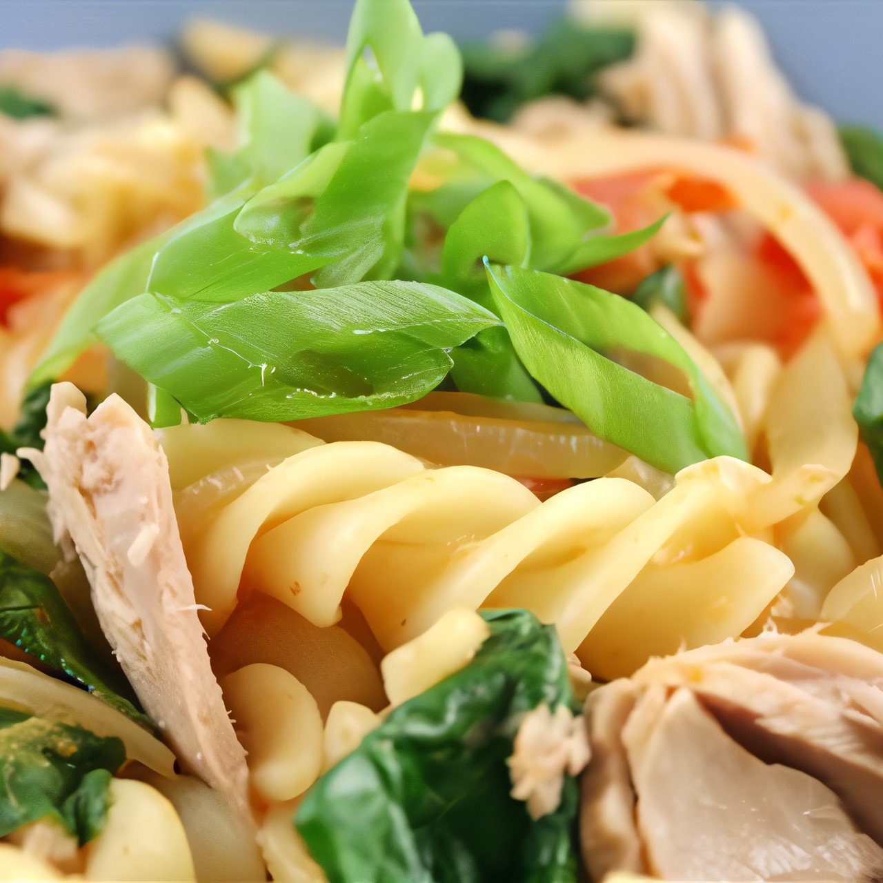 Салат с фузилли, тунцом и цукини