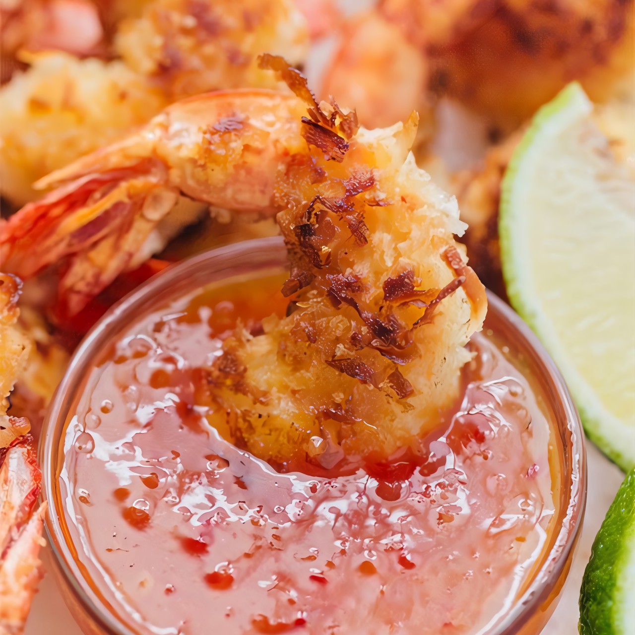 Салат с кокосовыми креветками