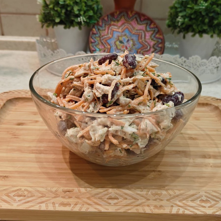 Салат с курицей и корейской морковью