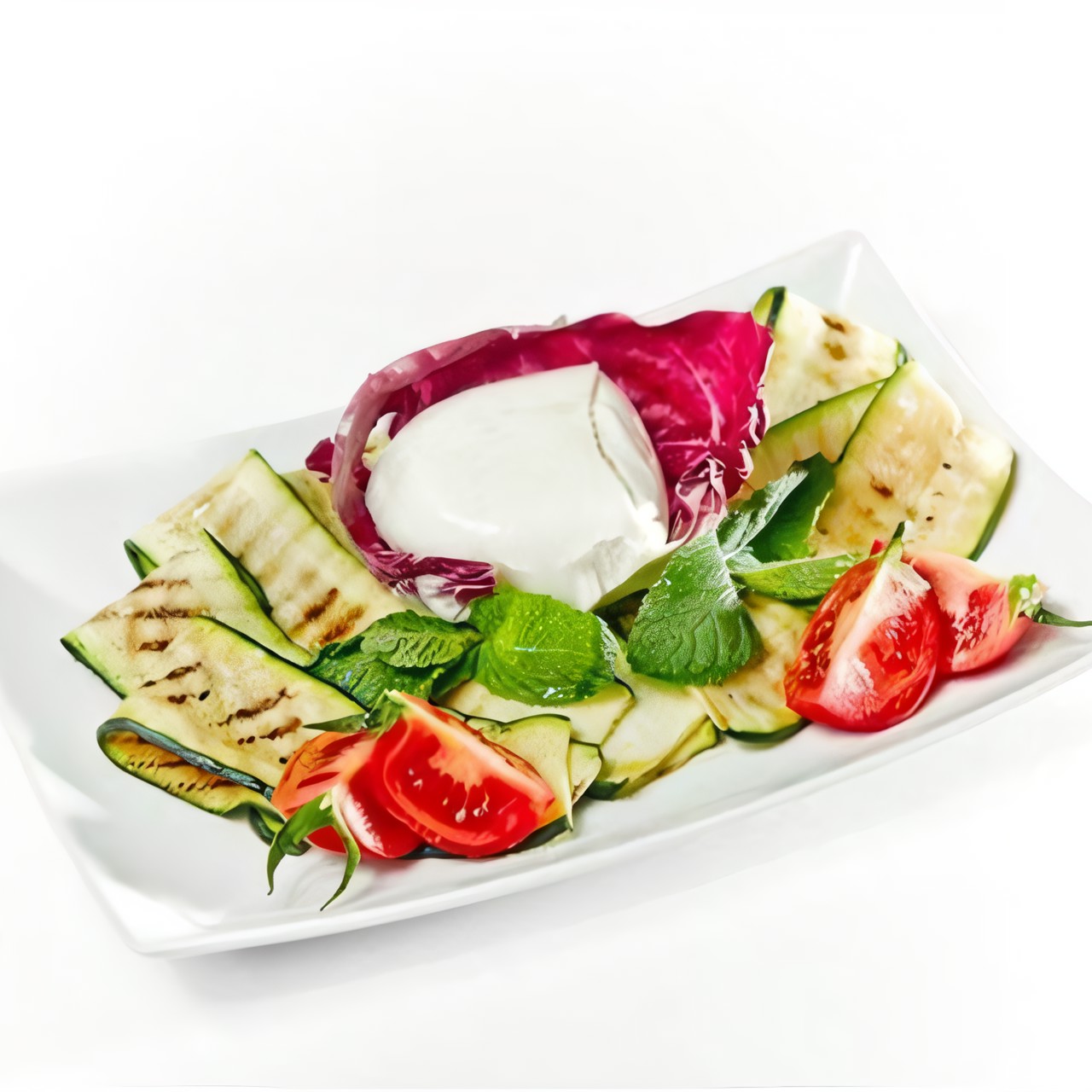 Салат с моцареллой и цукини