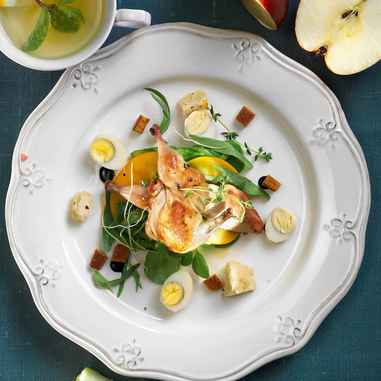 Салат с перепелкой