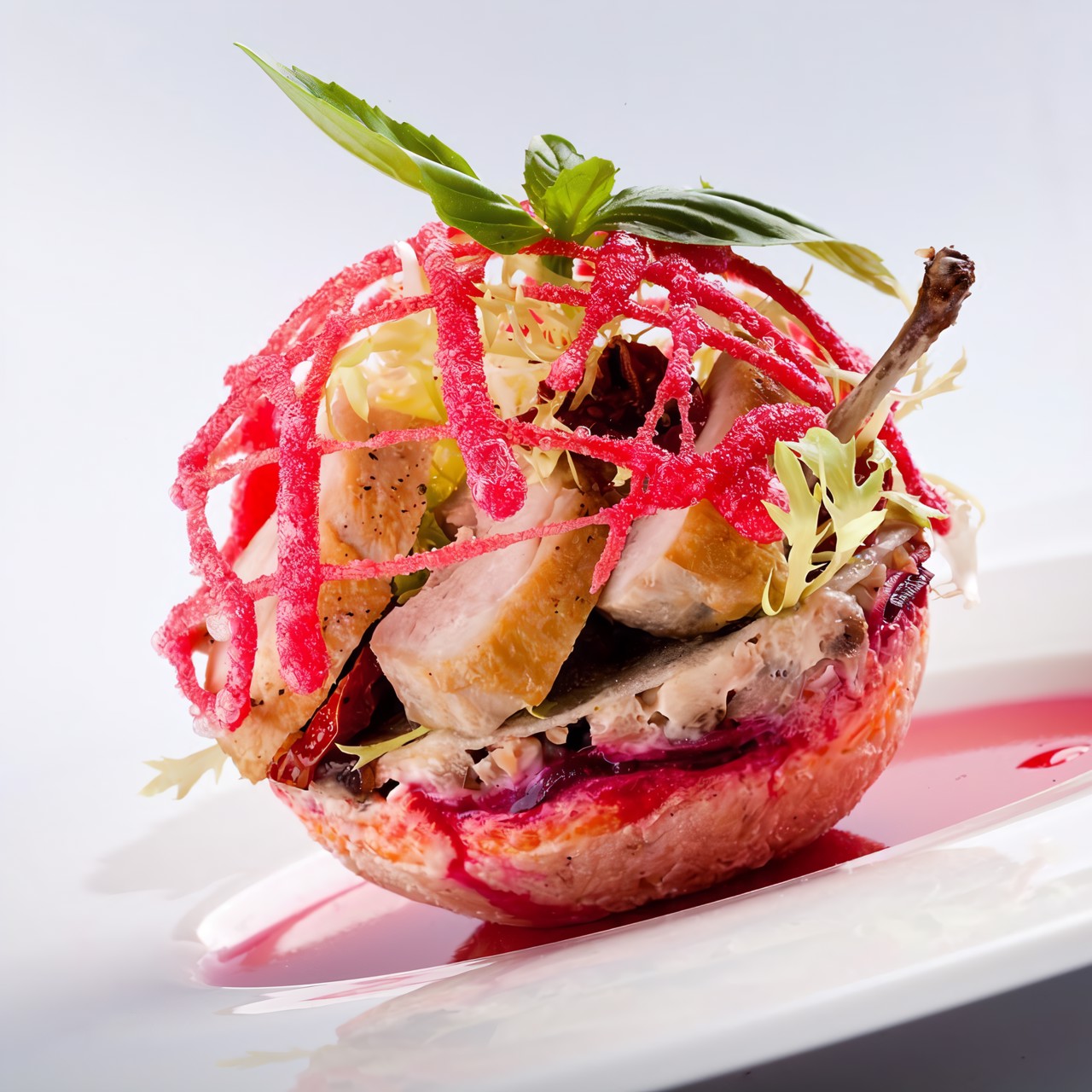 Салат с перепелом