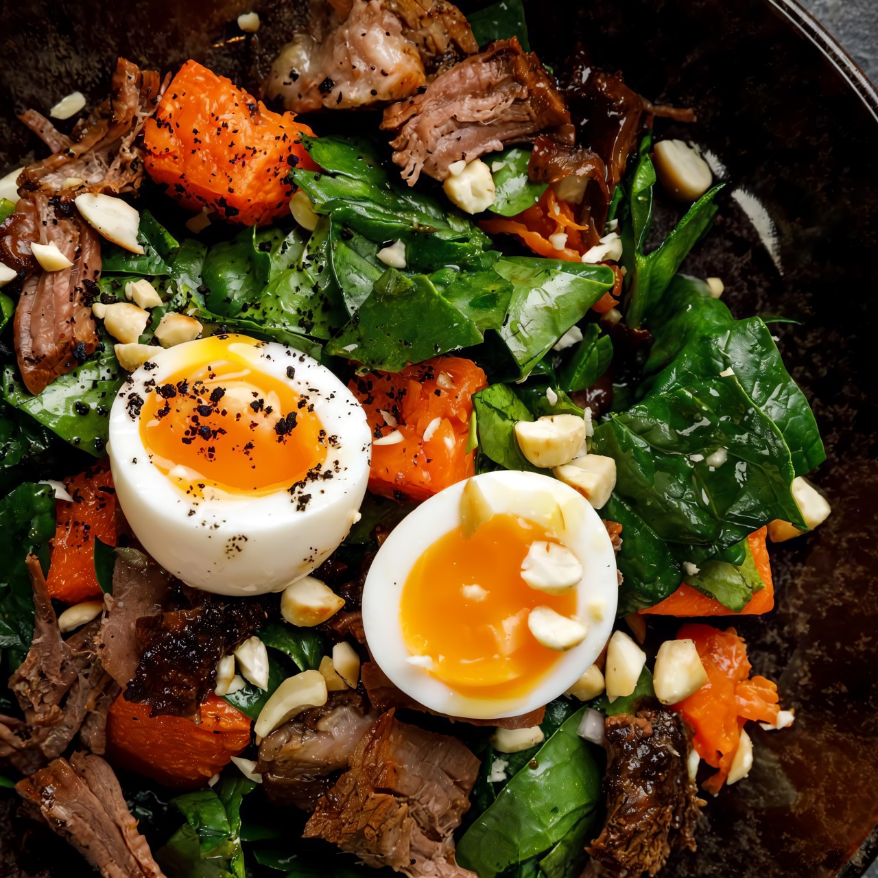 Салат с тыквой и брискетом