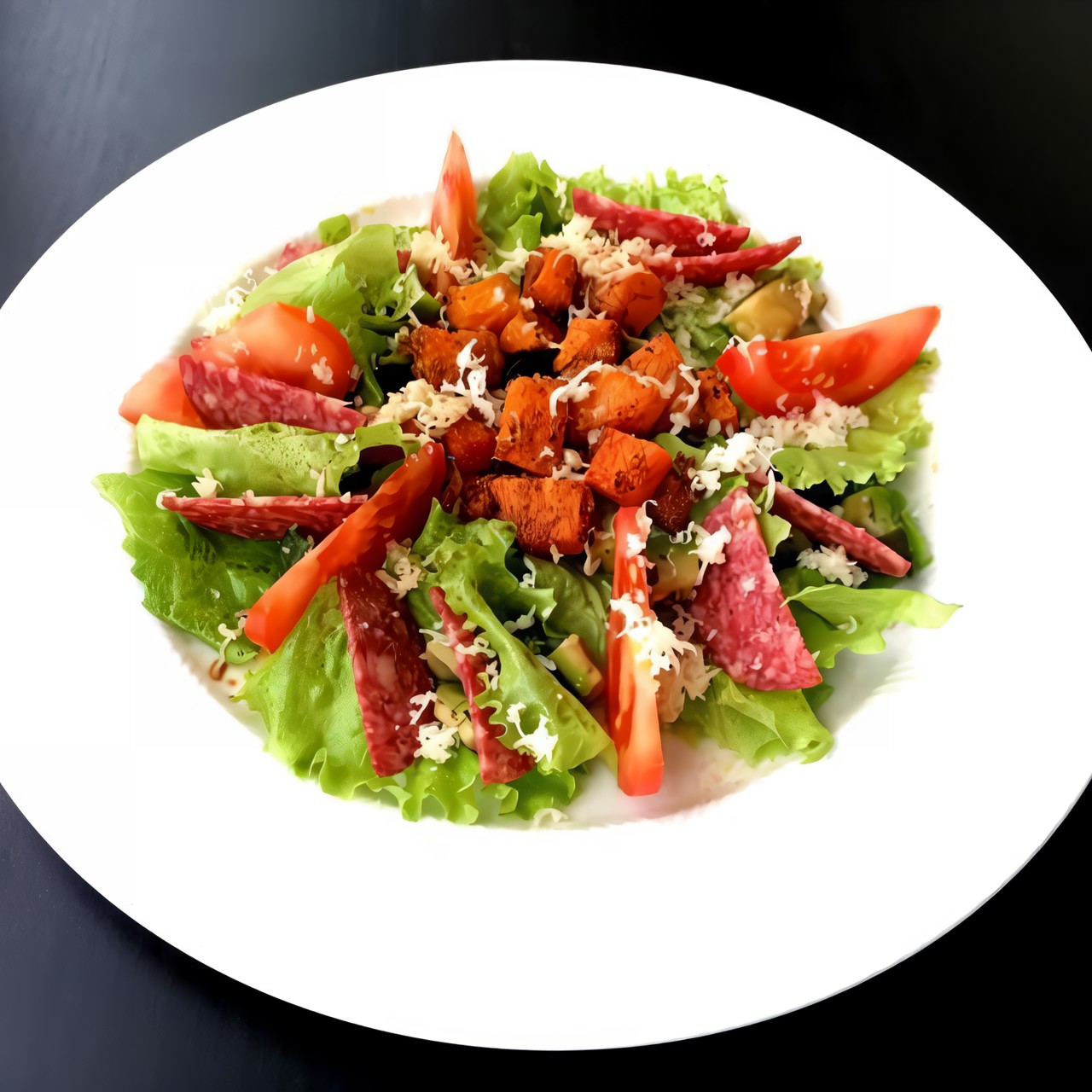 Салат с тыквой карри, сыром и бальзамическим уксусом