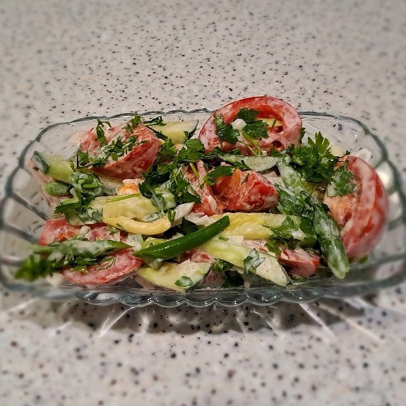 Салат с фасолью спаржевой