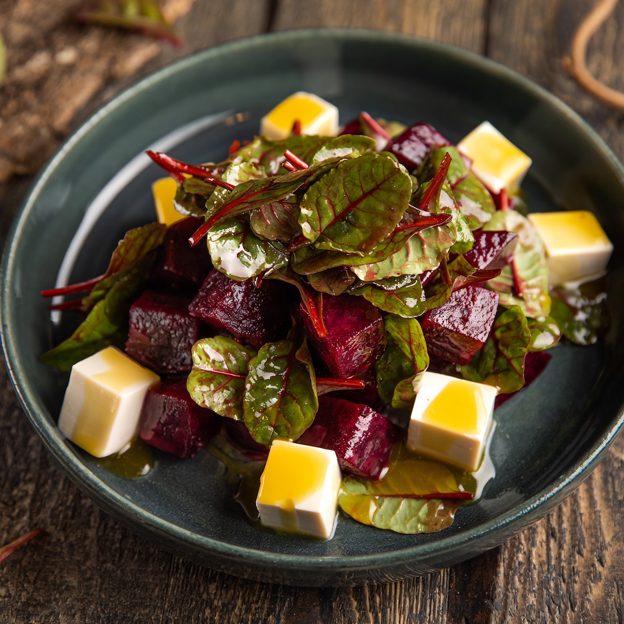 Салат со свеклой и тофу