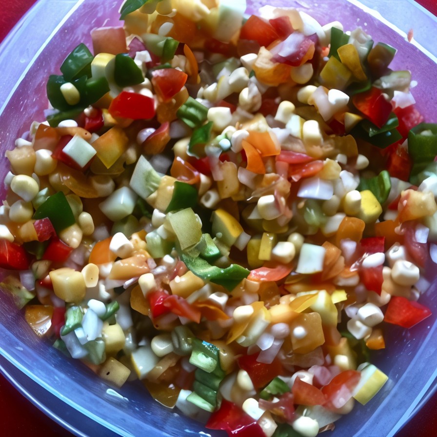 Сальса с персиками и кукурузой