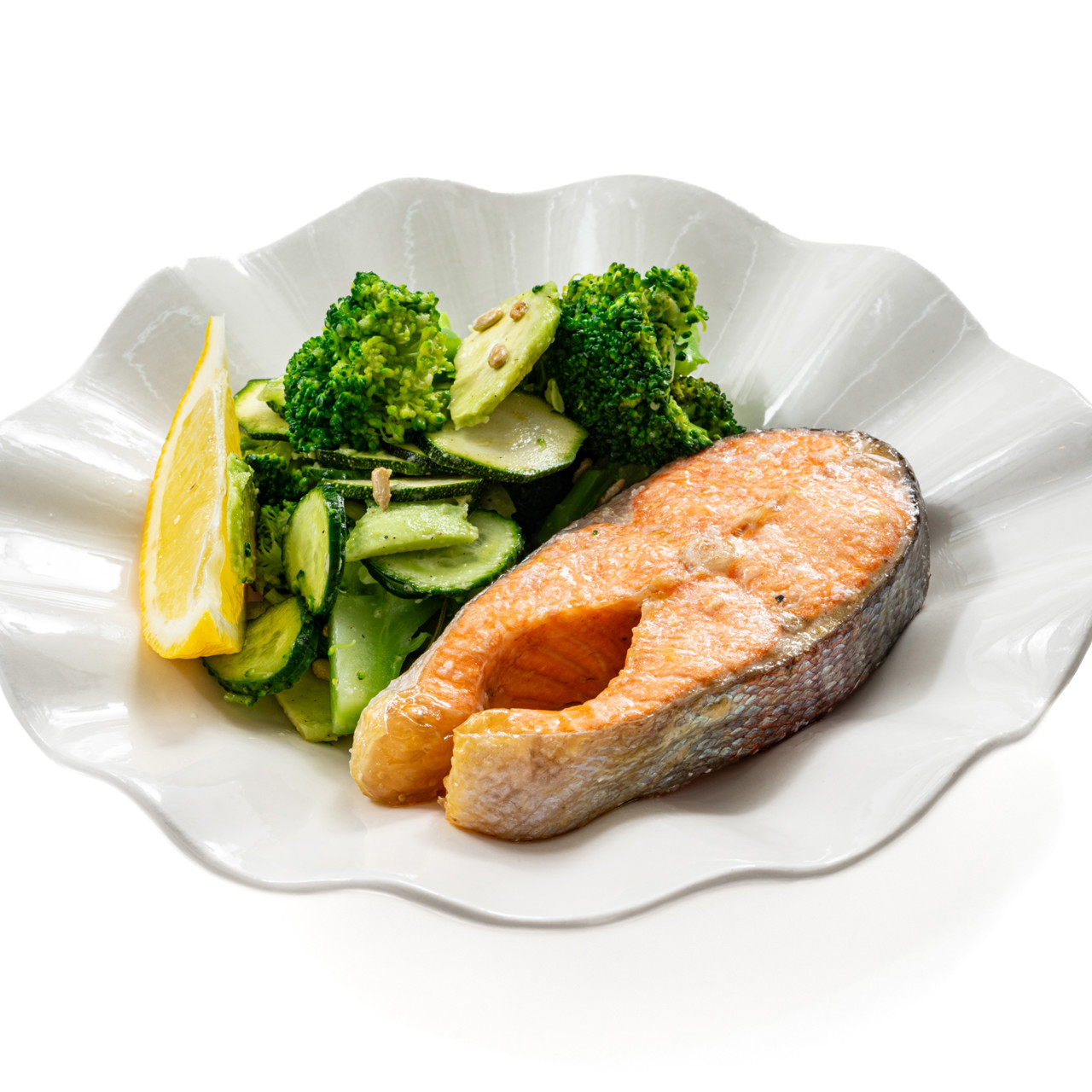 Семга в аэрогриле с зеленым салатом