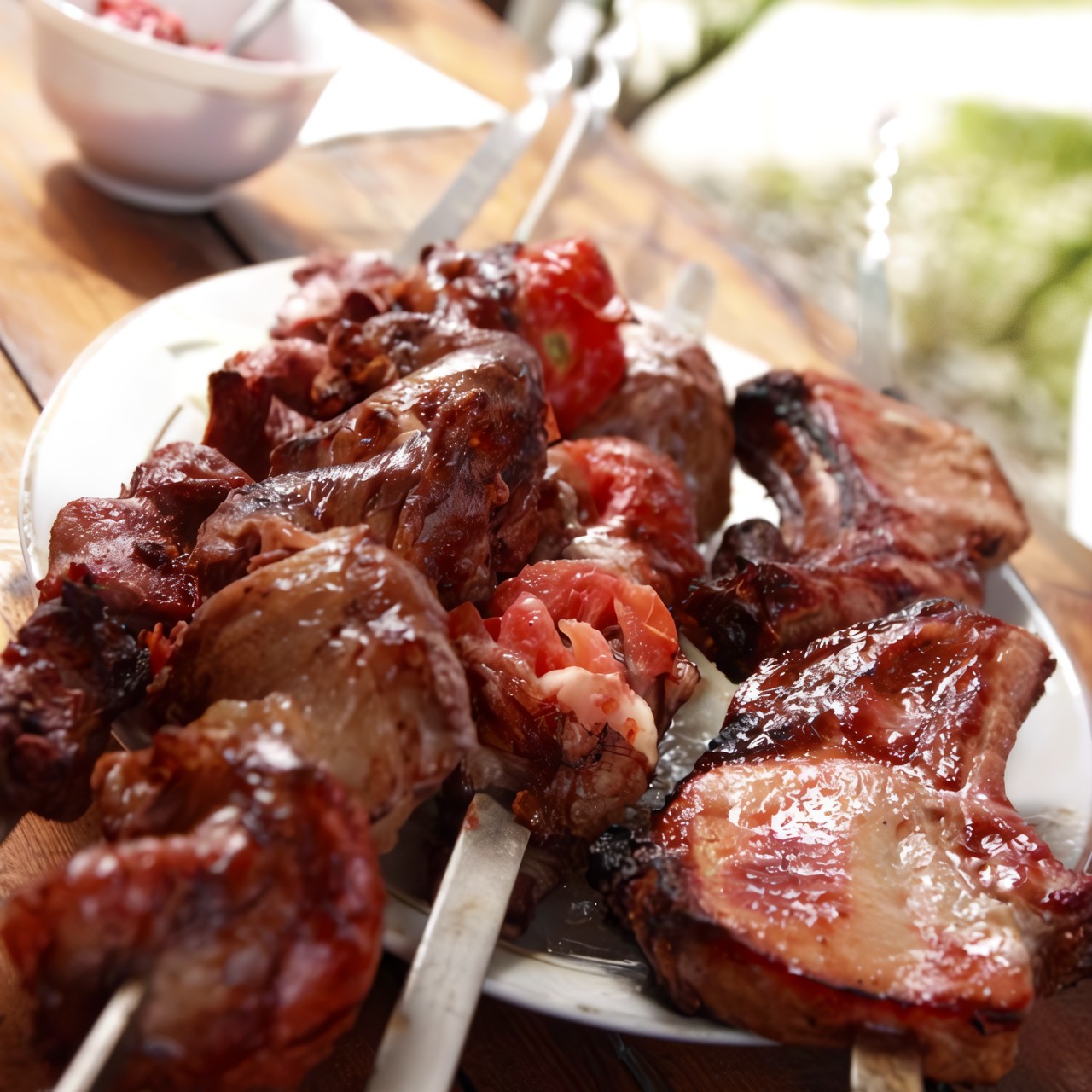 Шашлык из свинины со сливами